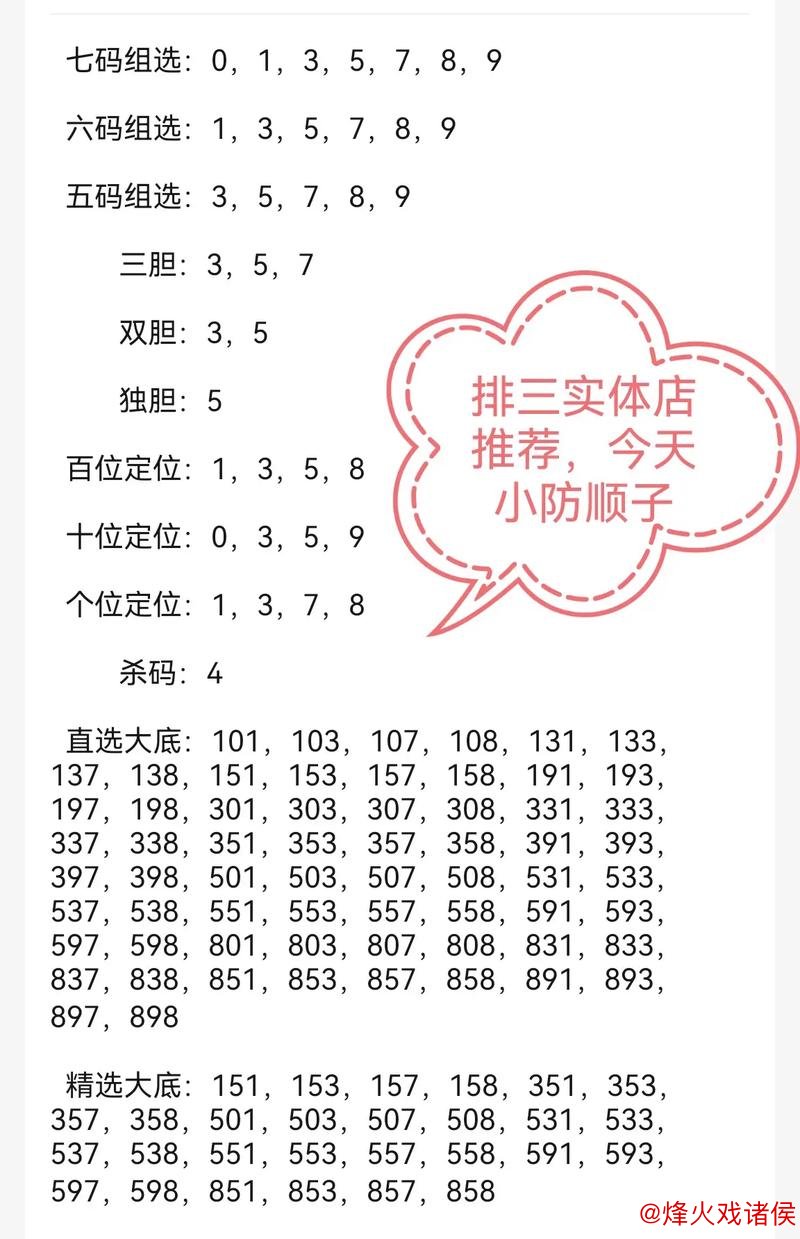 013期程成福彩3D预测：精选一注推荐号码